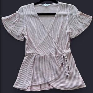 Caution To The Wind Pink Striped Top